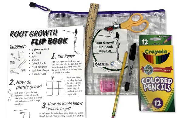 Instructions, pencil pouch, and writing utensils.