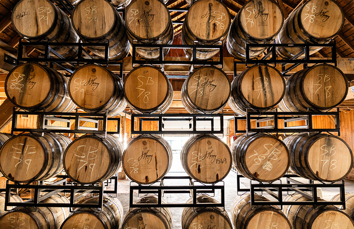 A wall of barrels